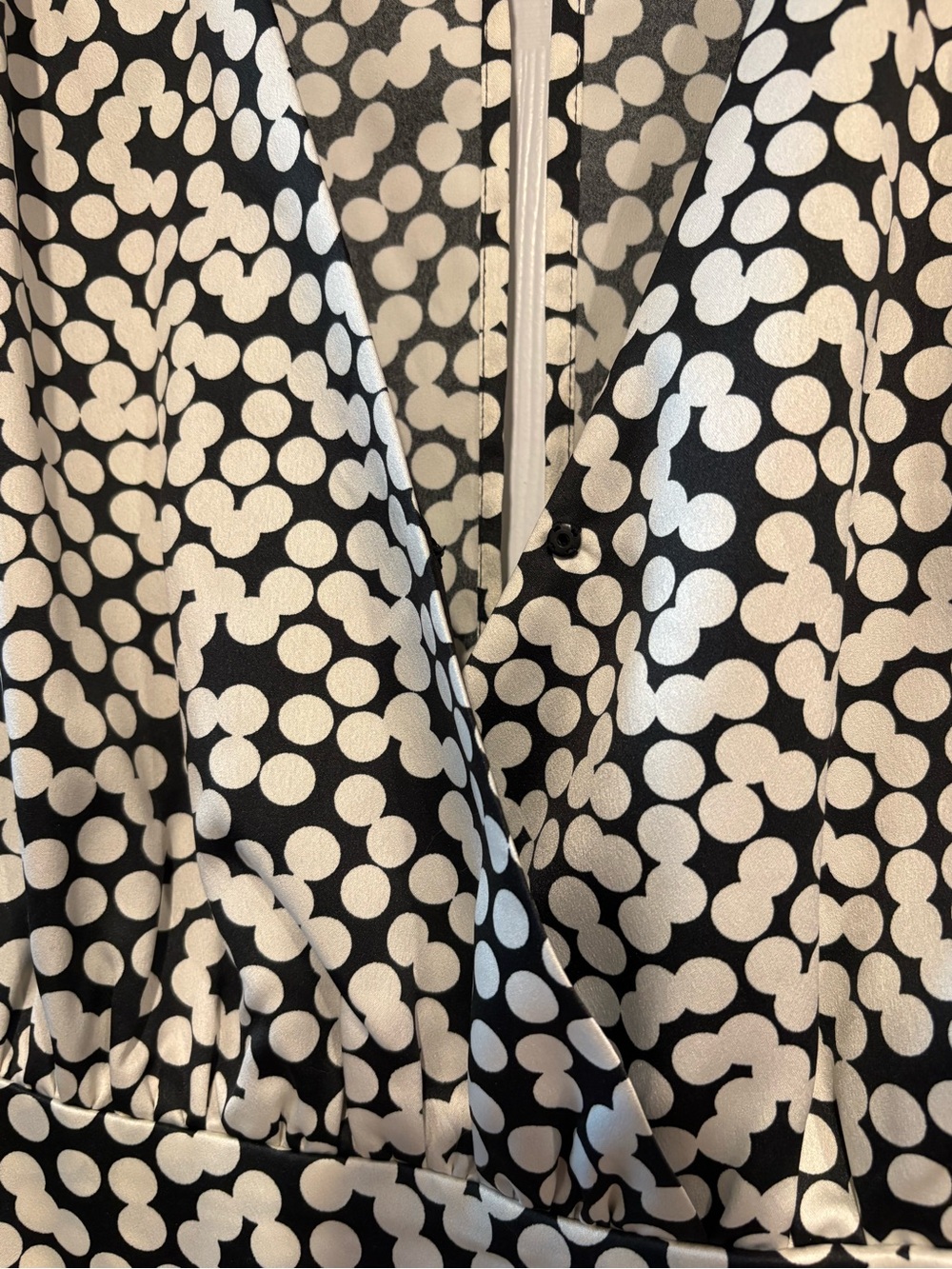 Dynamite Black White Polka Dot Wrap Mini Dress Office Siren Parisian Chic S - Picture 6 of 8